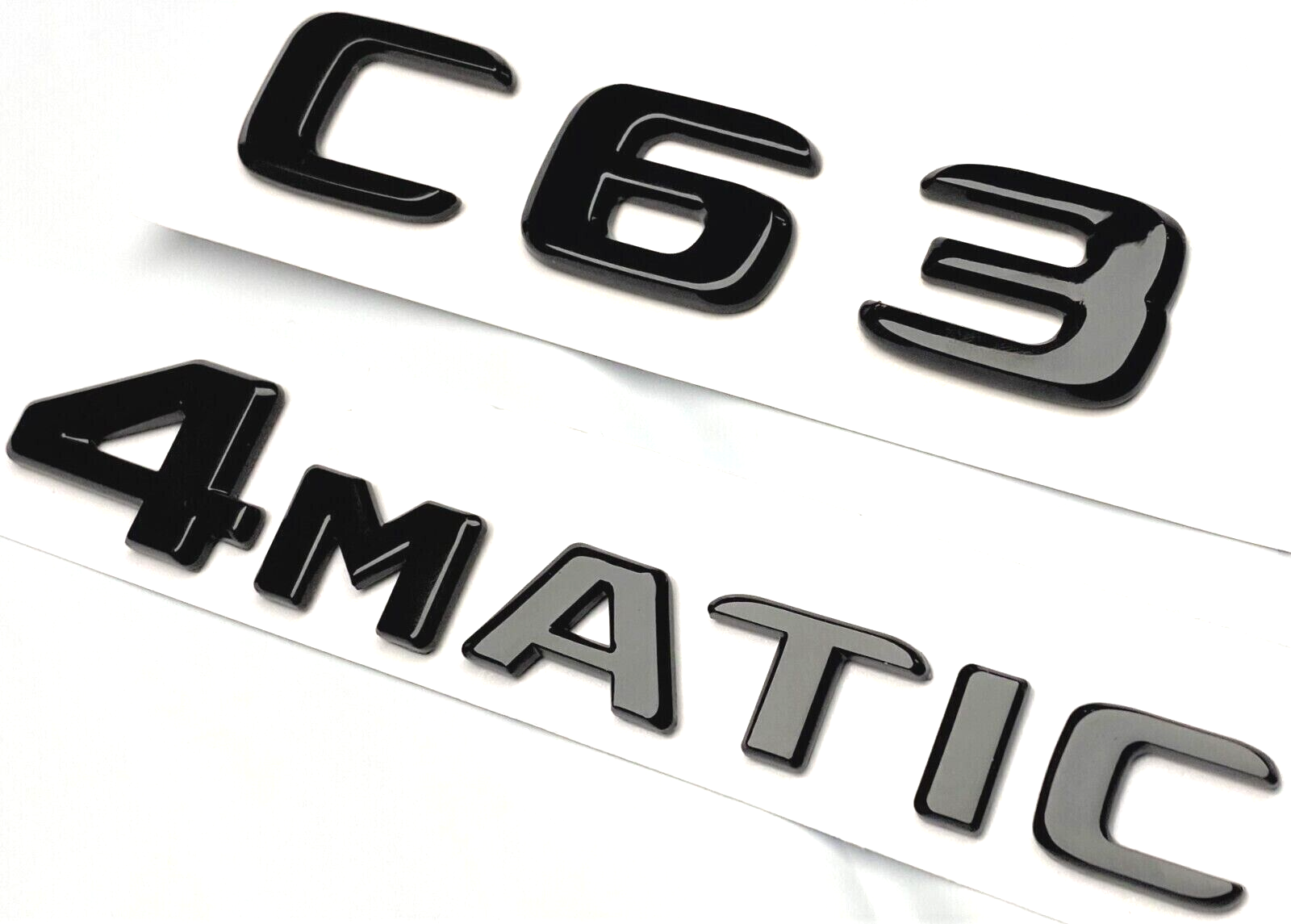 #2 BLACK C63 + 4MATIC REPLACEMENT FOR MERCEDES C63 REAR TRUNK EMBLEM BADGE DECAL