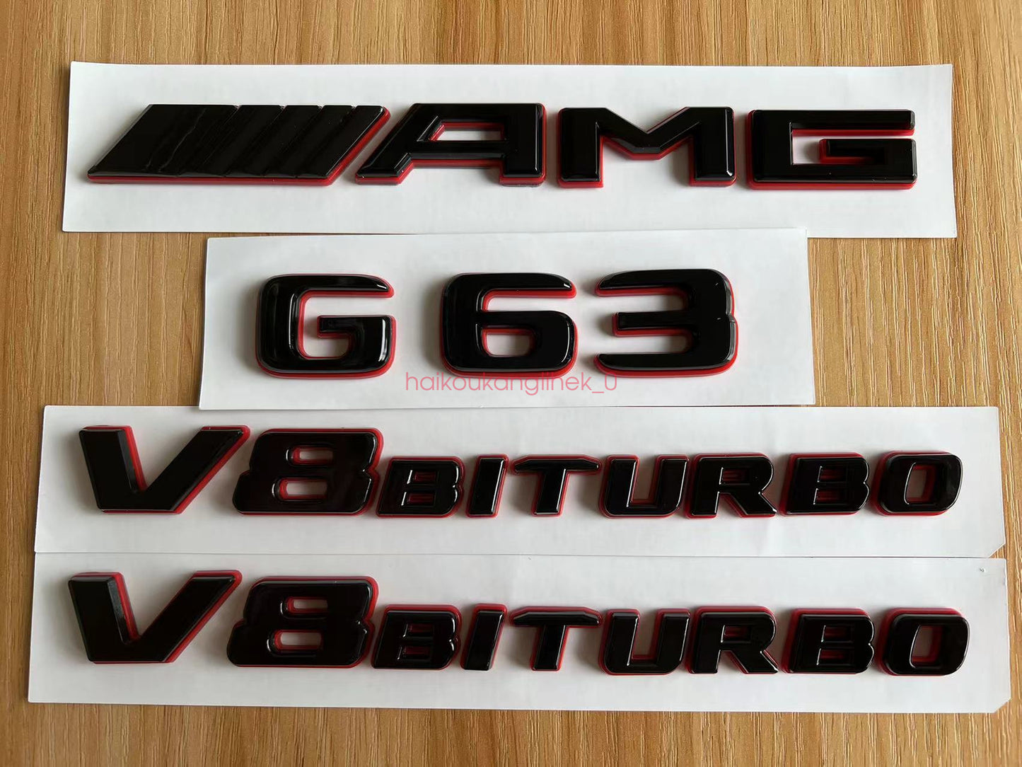 Black RED G63 AMG V8 BITURBO Emblem Badge Sticker Set For Mercedes G63
