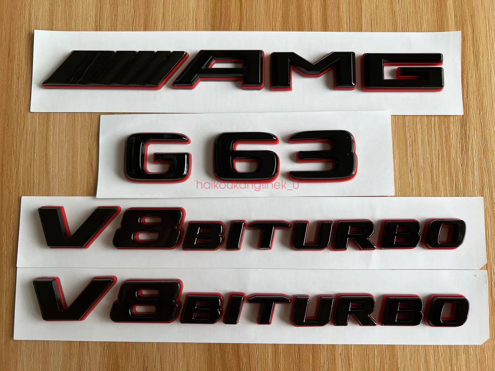 Black RED G63 AMG V8 BITURBO Emblem Badge Sticker Set For Mercedes G63