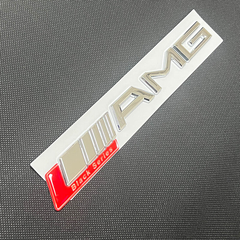 Red Black Series AMG Letters Trunk Emblem Badge Sticker For Mercedes Benz AMG