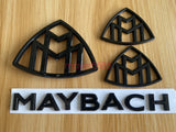 Black Maybach set Fender Side Rear Trunk Emblems Badge For Mercedes Benz S Class
