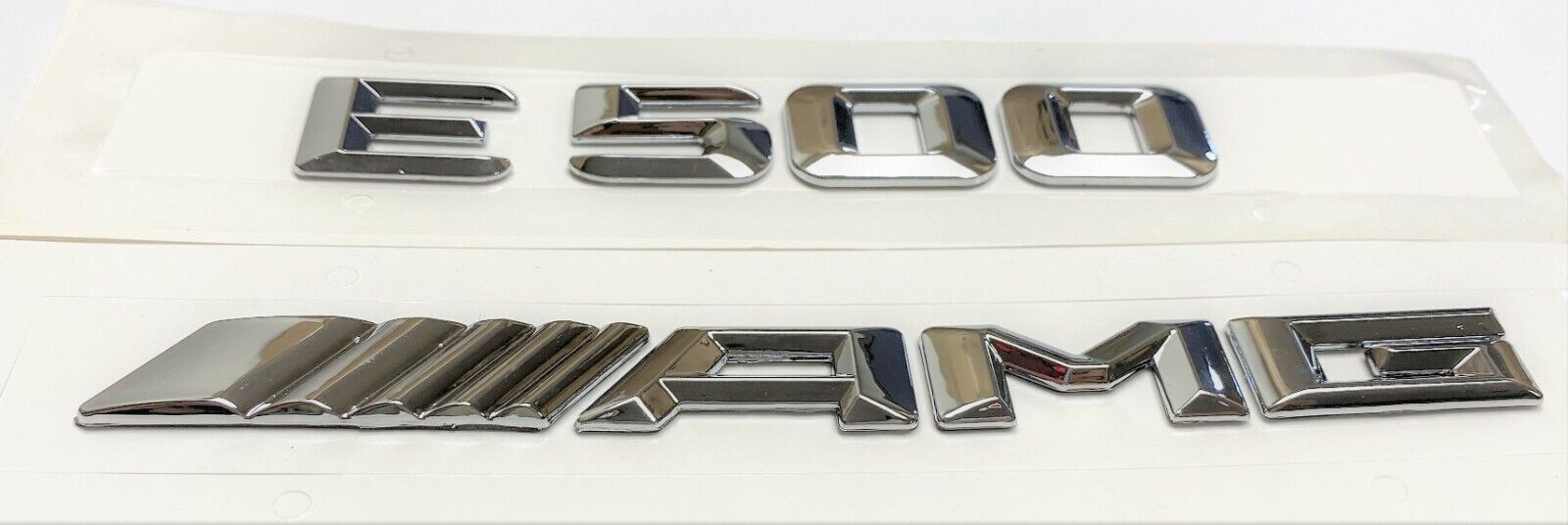 #1 CHROME E500 + AMG REPLACEMENT FOR MERCEDES REAR TRUNK EMBLEM BADGE DECAL LID