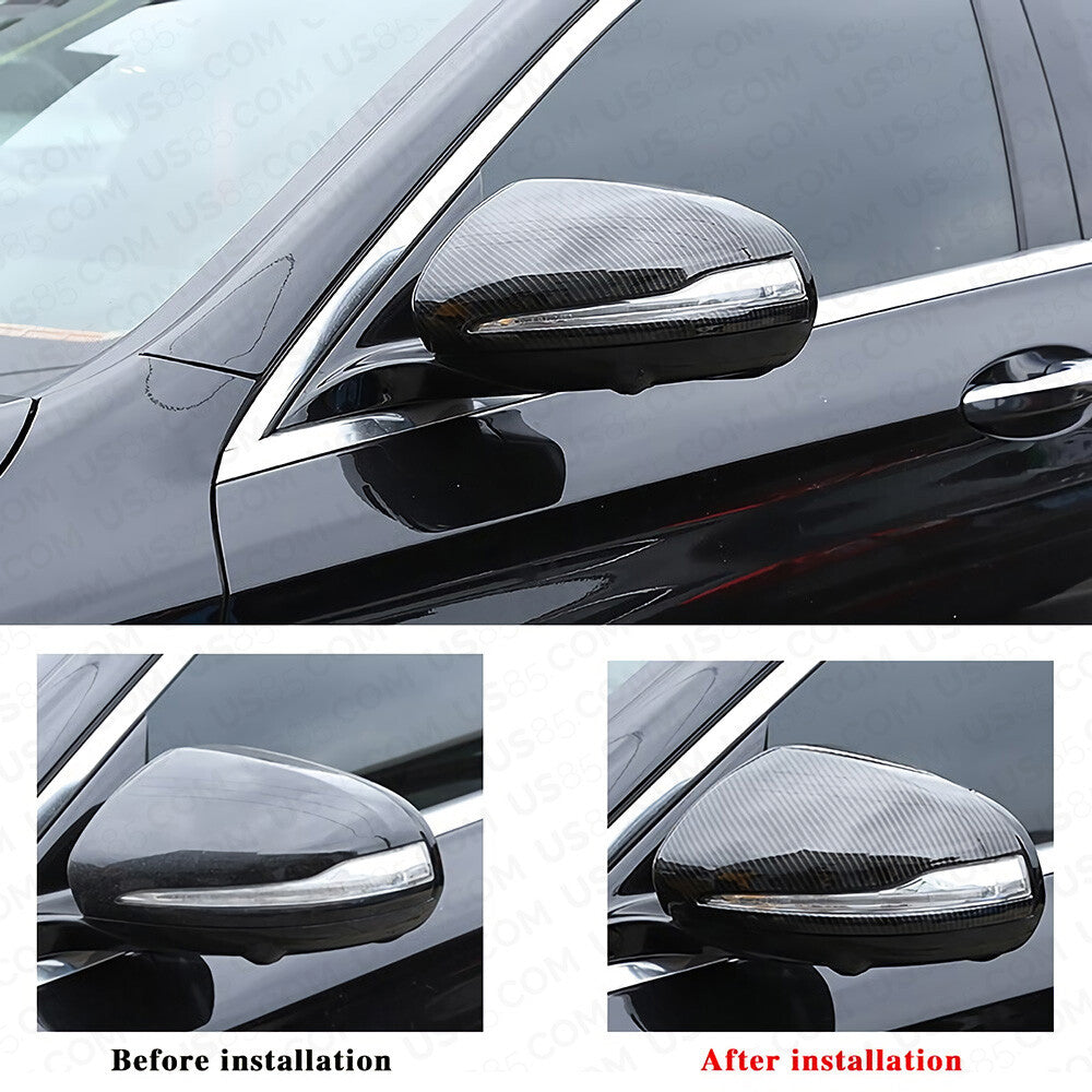 3D Carbon Fiber Style Mirror Cover For AMG Sport C E S Class W205 W213 W222 W253