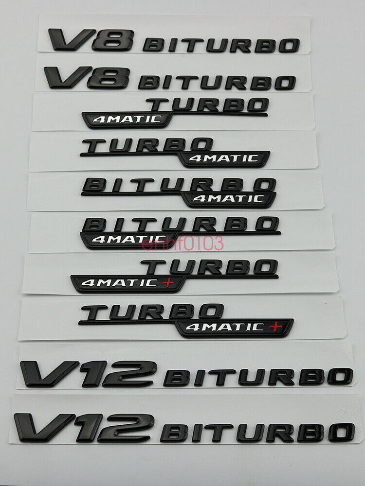 Matte black A45 AMG TURBO 4 MATIC Trunk Emblem Badge Sticker For Mercedes Benz