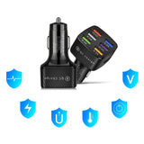 USB 6 Ports Car Charger Adapter LED Display QC 3.0 Fast Charging Accessories