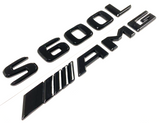 S600L+AMG BLACK FOR MERCEDES REAR TRUNK EMBLEM BADGE NAMEPLATE DECAL NUMBERS