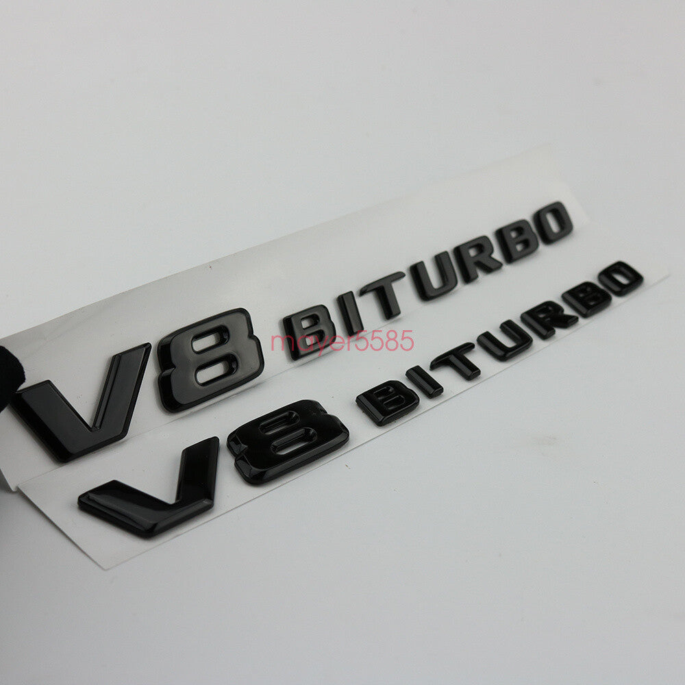 Matte black C63 AMG V8 BITURBO Trunk Emblem Badge Sticker for Mercedes Benz C63