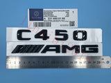Gloss Black "C450 + AMG" Letters Trunk Embl Badge Sticker for Mercedes Benz C450