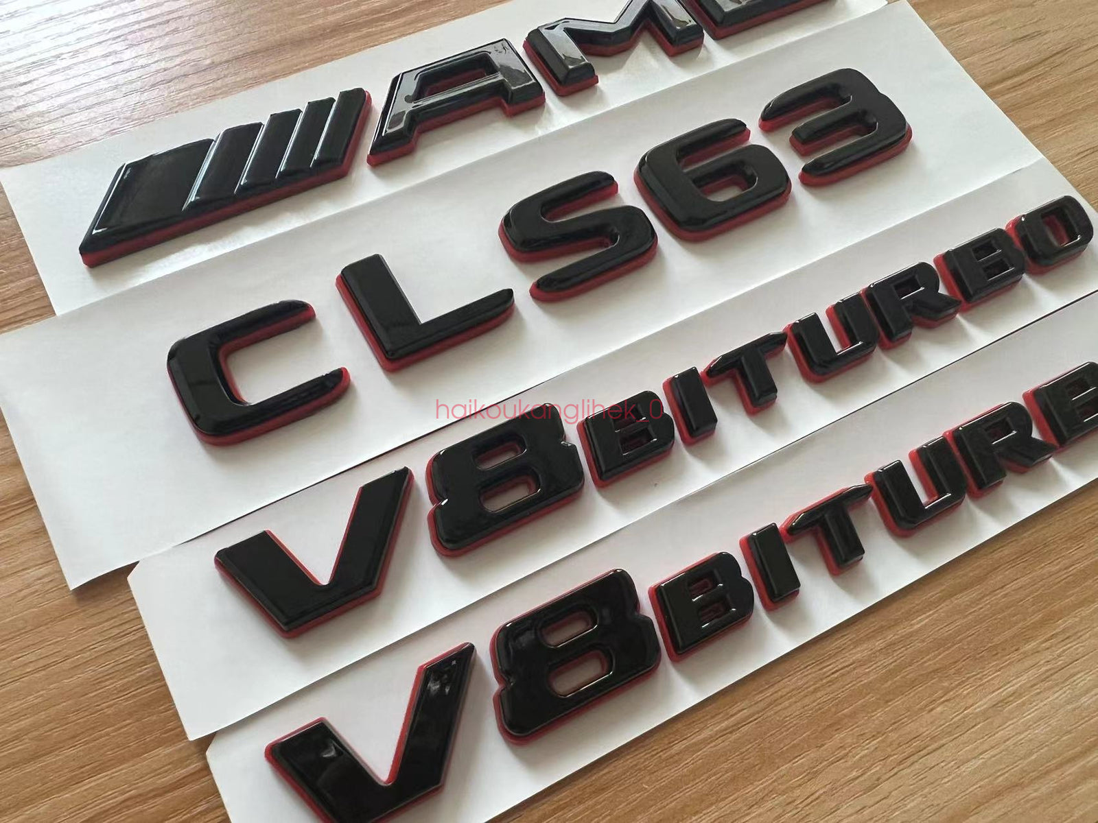 Black RED CLS63 AMG V8 BITURBO Emblem Badge Sticker Set For Mercedes CLS63
