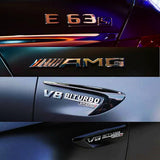 1Set E63S Glossy Black Red S Car Rear Trunk Lid Sticker Emblem For Mercedes-Benz
