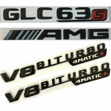 Gloss Black Letters GLC63s AMG V8 BITURBO 4MATIC+ Emblems for Mercedes