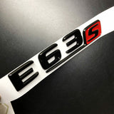 1Set E63S Glossy Black Red S Car Rear Trunk Lid Sticker Emblem For Mercedes-Benz