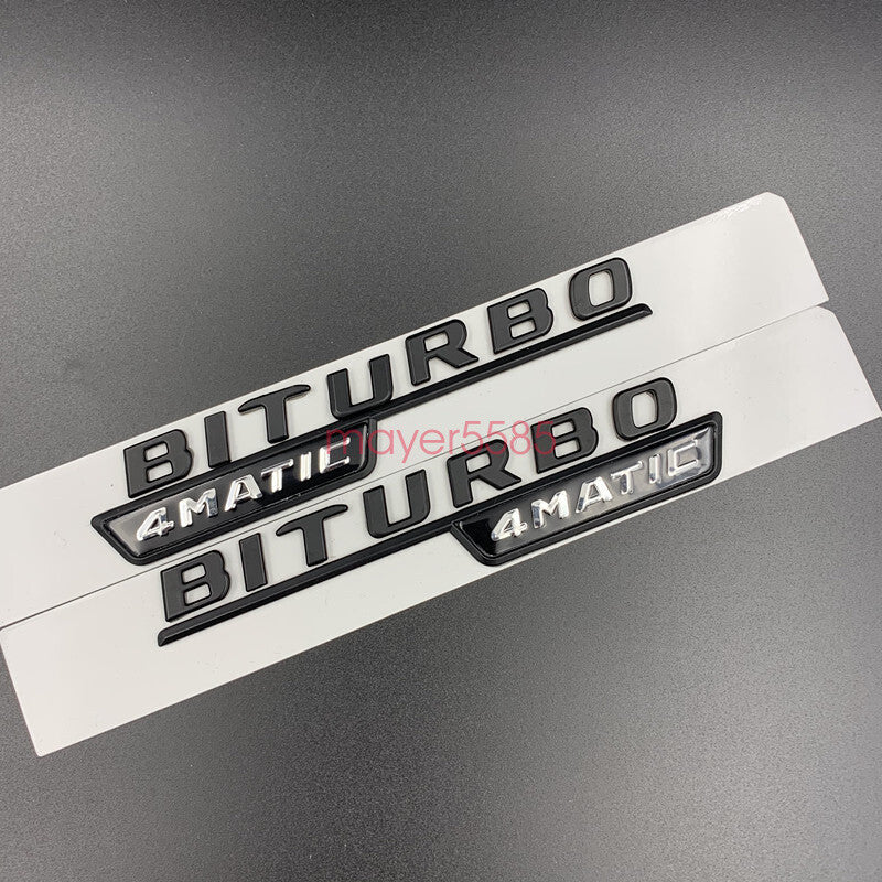 Matte black GLC43 AMG BITURBO 4MATIC Trunk Emblem Badge Sticker For Mercedes