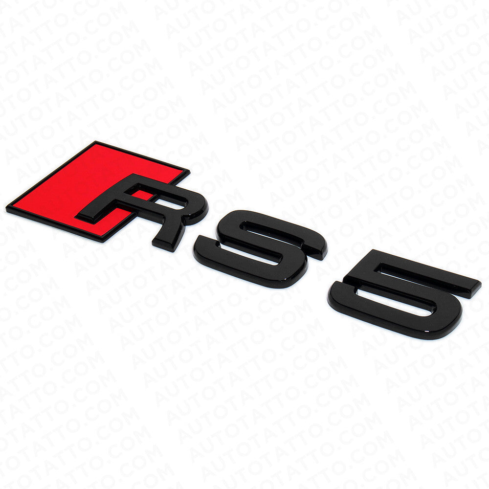 For Audi RS 5 Gloss Black Rear Letter Tail Badge Trunk Emblem Badge Logo Sport