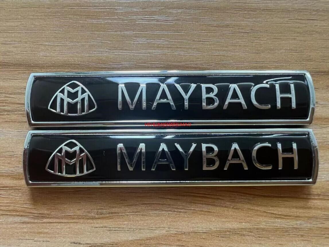 1pair Black Maybach Letters Fender Emblem Badge Metal for Mercedes Benz