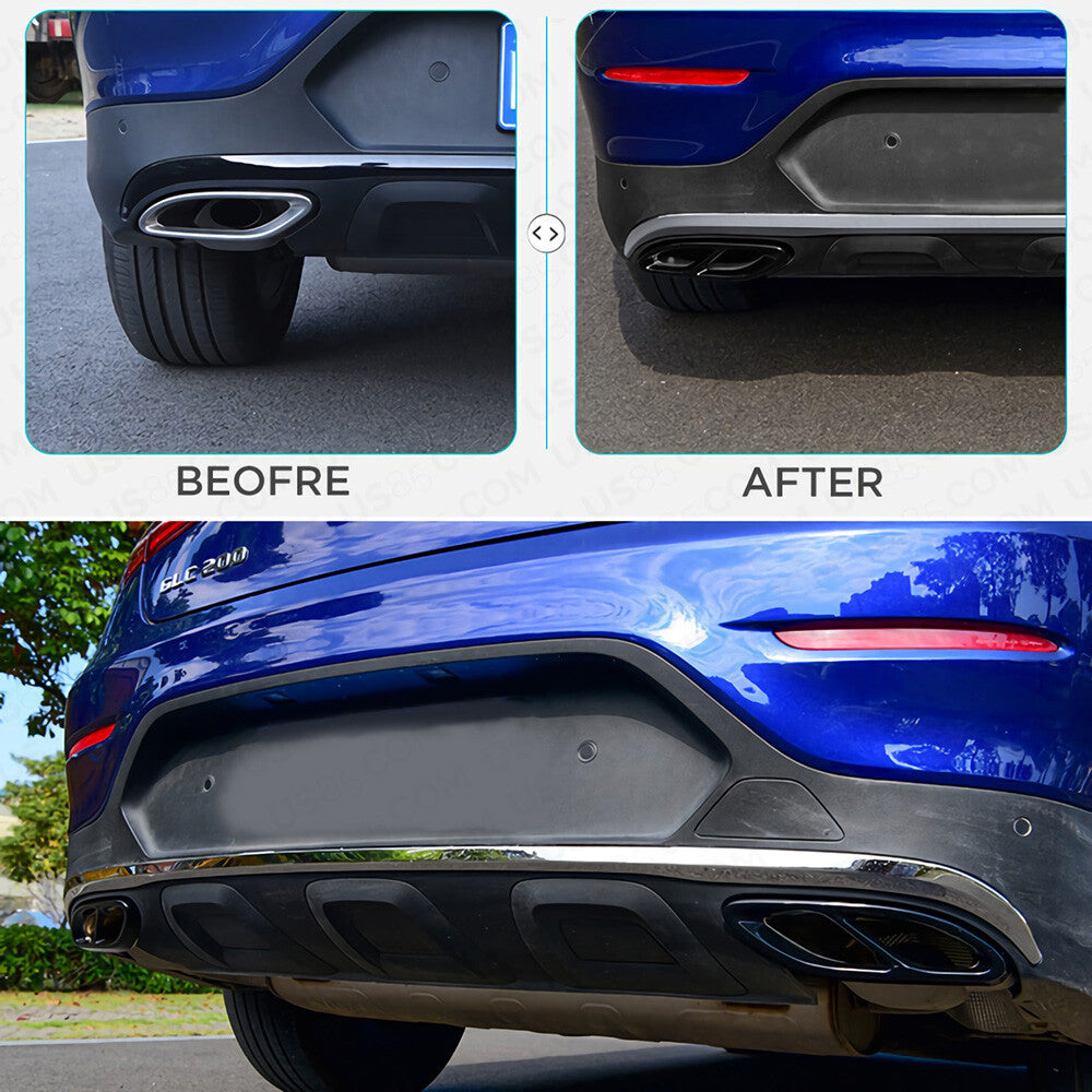 AMG Style Quad Exhaust Tips Tailpipe Cover Trim For A C E Class GLC CLA GLS GLE