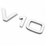 2x Audi OEM Chrome V10 Side Fender Marker Letter Nameplate Emblem Badge Sport