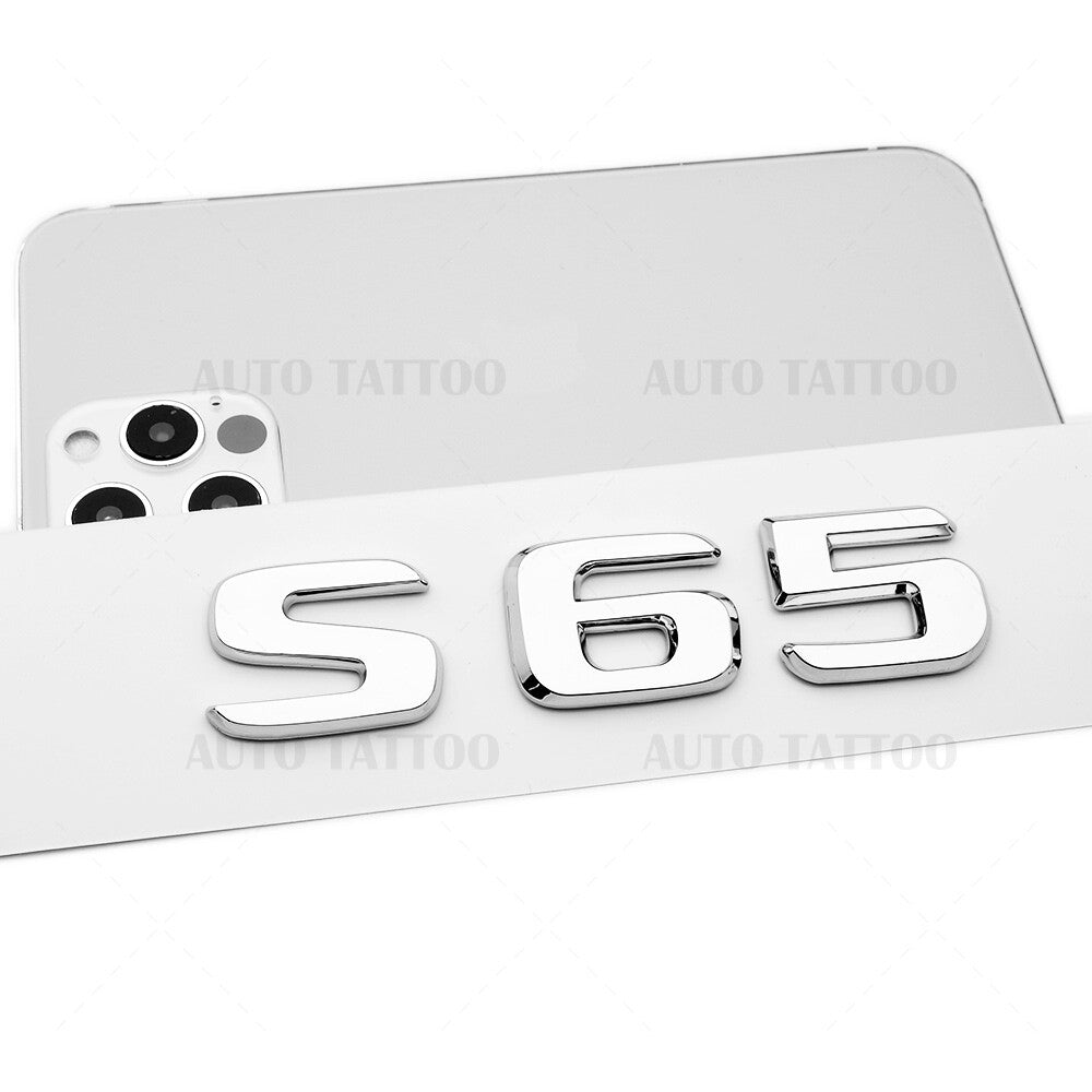 18-21 S 65 AMG Letter 3D Emblem Trunk Logo Nameplate Badge Decorate OEM Chrome