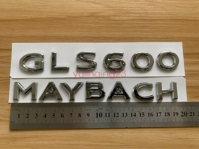Chrome ABS GLS600 Maybach Number Trunk Letters Badge Emblems Sticker For Benz
