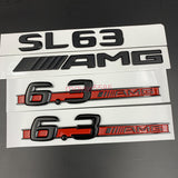 Gloss black "SL63 AMG 6.3AMG" Letters Trunk Embl Badge Sticker for Mercedes Benz