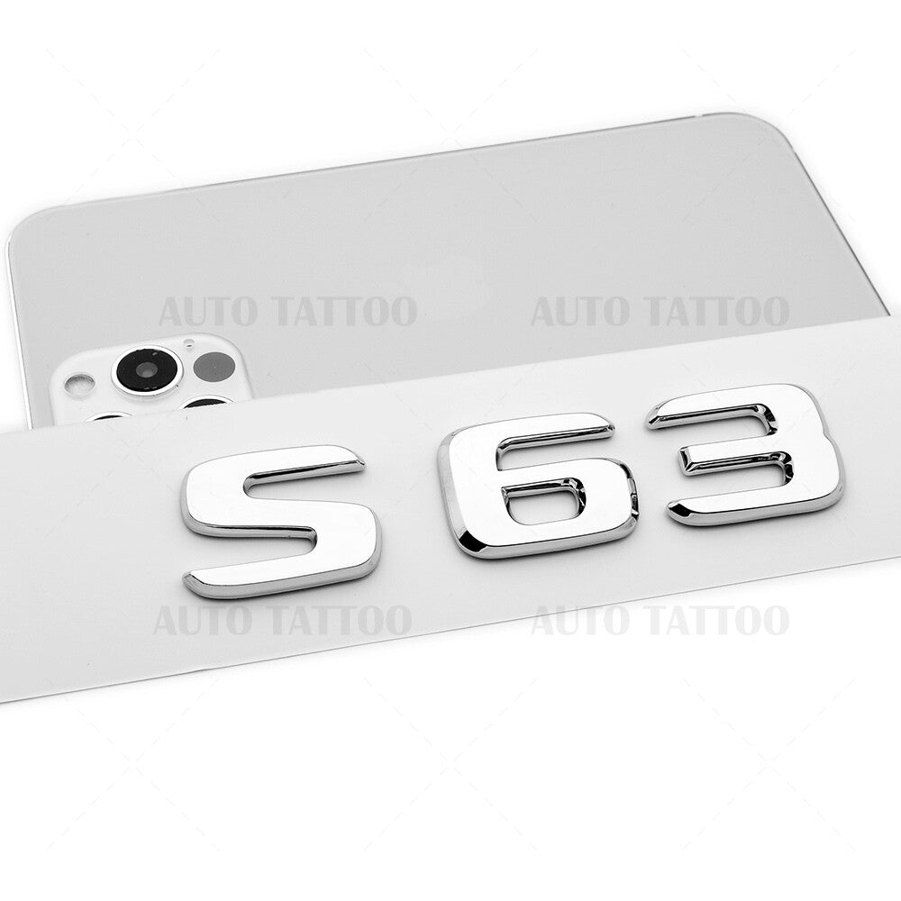 18-21 S 63 AMG Letter 3D Emblem Trunk Logo Nameplate Badge Decorate OEM Chrome