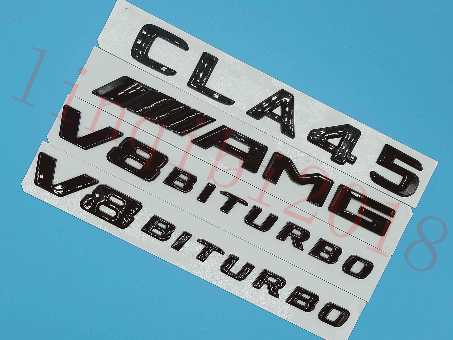 Gloss Black Flat CLA45 AMG V8 BITURBO Trunk Embl Badge Sticker for Mercedes Benz