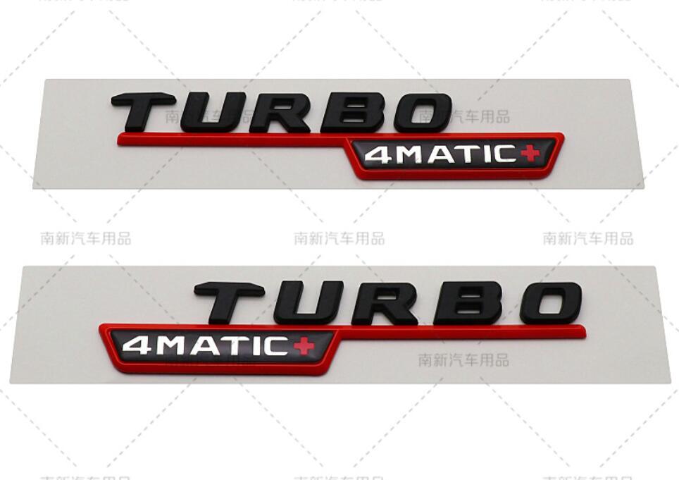TURBO 4MATIC+plus Fender AMG Emblem MATTE Black RED Badge For Mercedes E53 CLS53