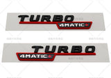 TURBO 4MATIC+plus Fender AMG Emblem MATTE Black RED Badge For Mercedes E53 CLS53