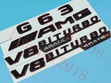 Gloss Black Flat G63 AMG V8 BITURBO Trunk Embl Badge Sticker for Mercedes Benz
