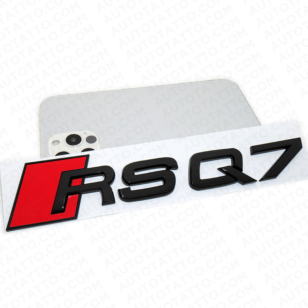 Audi RS Q7 Gloss Black Rear Letter Liftgate Badge Trunk Emblem Badge Logo Sport