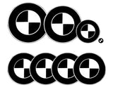 Matte Black Sticker for BMW Emblem Vinyl Wrap Overlay Decal Roundel Badge Logo