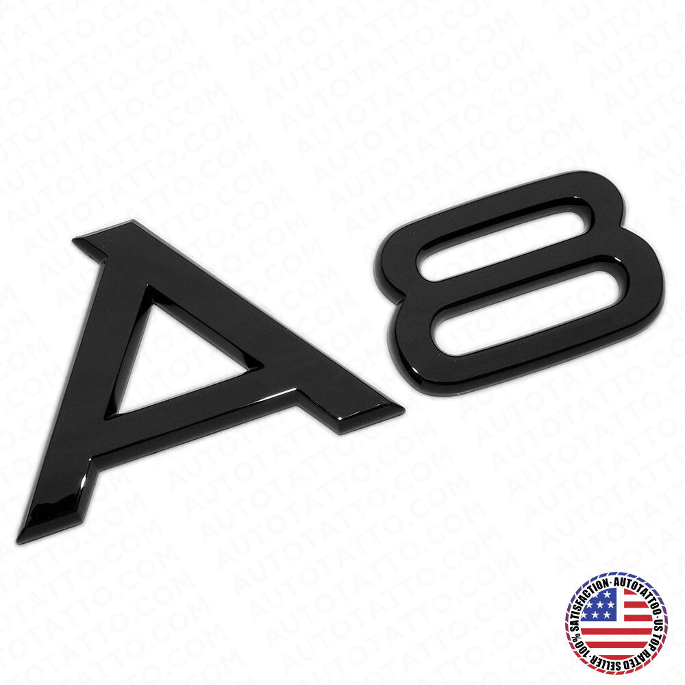 Audi A8 Gloss Black Rear Letter Tail Namrplate Trunk Emblem Badge Sport Sline