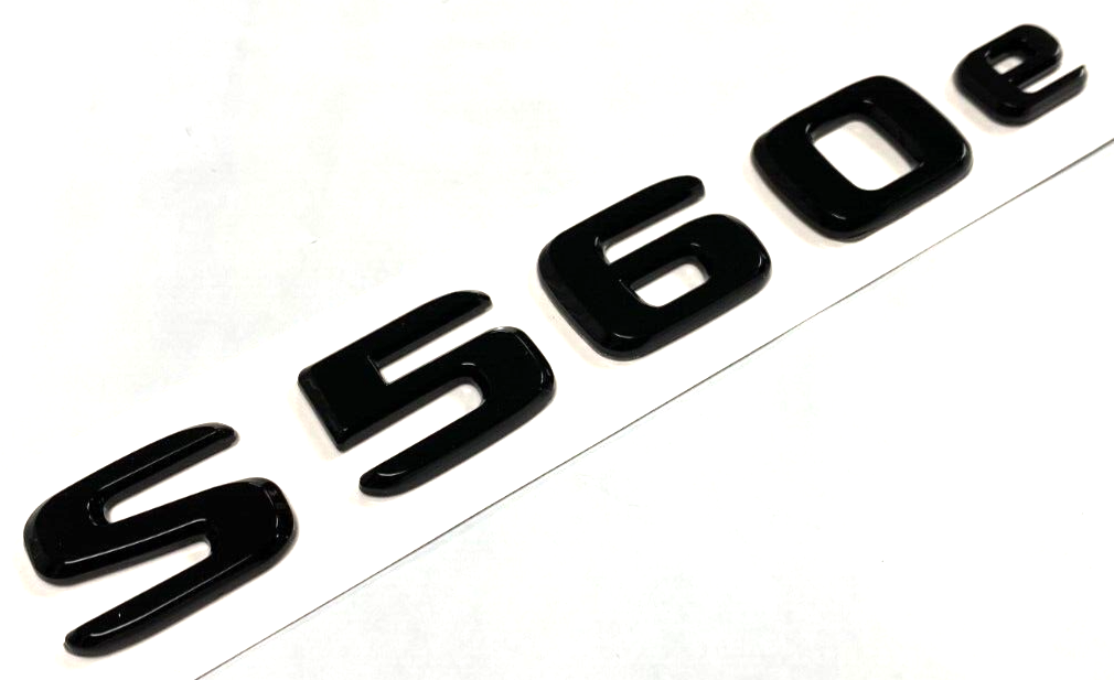 S560e GLOSS BLACK FOR MERCEDES REAR TRUNK EMBLEM BADGE NAMEPLATE DECAL LETTERS
