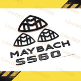 5pcs Glossy Black MAYBACH Letters Trunk Badge Emblem For S-Class W222 S560 2017+