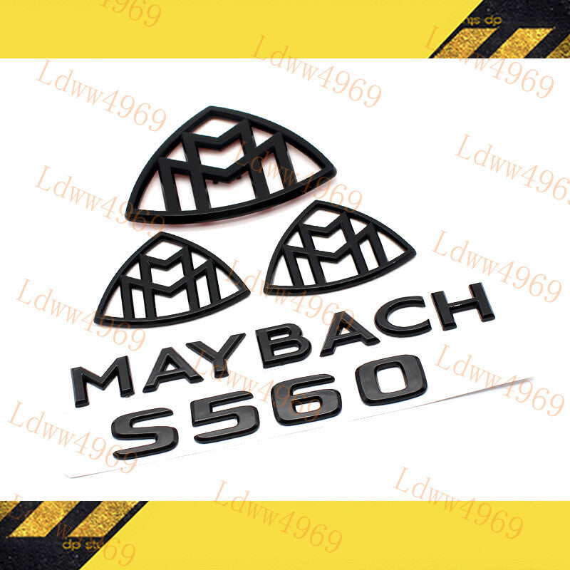 5pcs Glossy Black MAYBACH Letters Trunk Badge Emblem For S-Class W222 S560 2017+