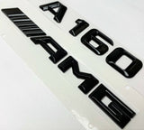 A160 + AMG BLACK FOR MERCEDES REAR TRUNK EMBLEM BADGE NAMEPLATE DECAL NUMBERS