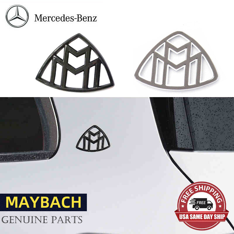 2Pcs For Mercedes Maybach LH,RH Side Fender Emblem Badge Decal Sticker Black
