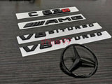Gloss Black COUPE C63S AMG V8 BITURBO Star PACKAGE Trunk Emblem Badge C63 C205