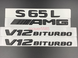Matte black S65L AMG V12 BITURBO Trunk Emblem Badge Sticker For Mercedes Benz
