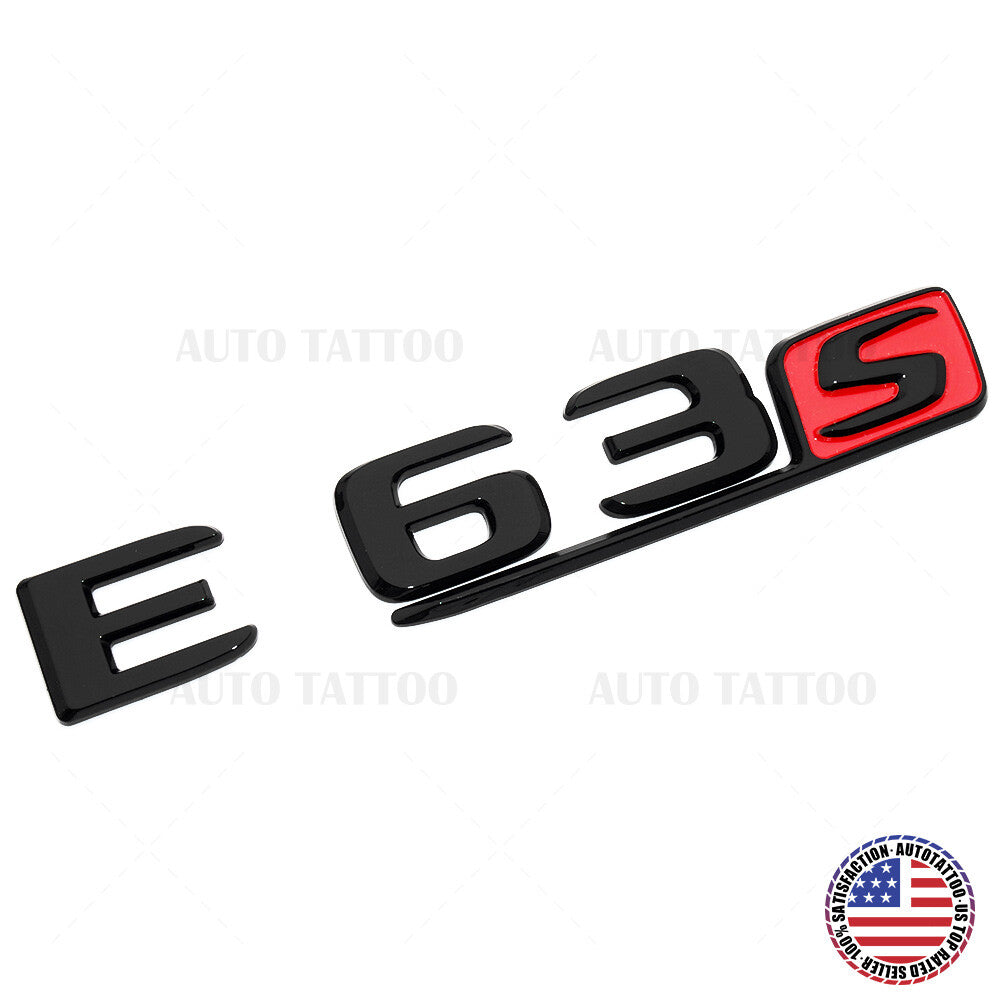 17-20 E63 S AMG Letter Emblem 3D Trunk Logo Nameplate Badge Decorate Black Red