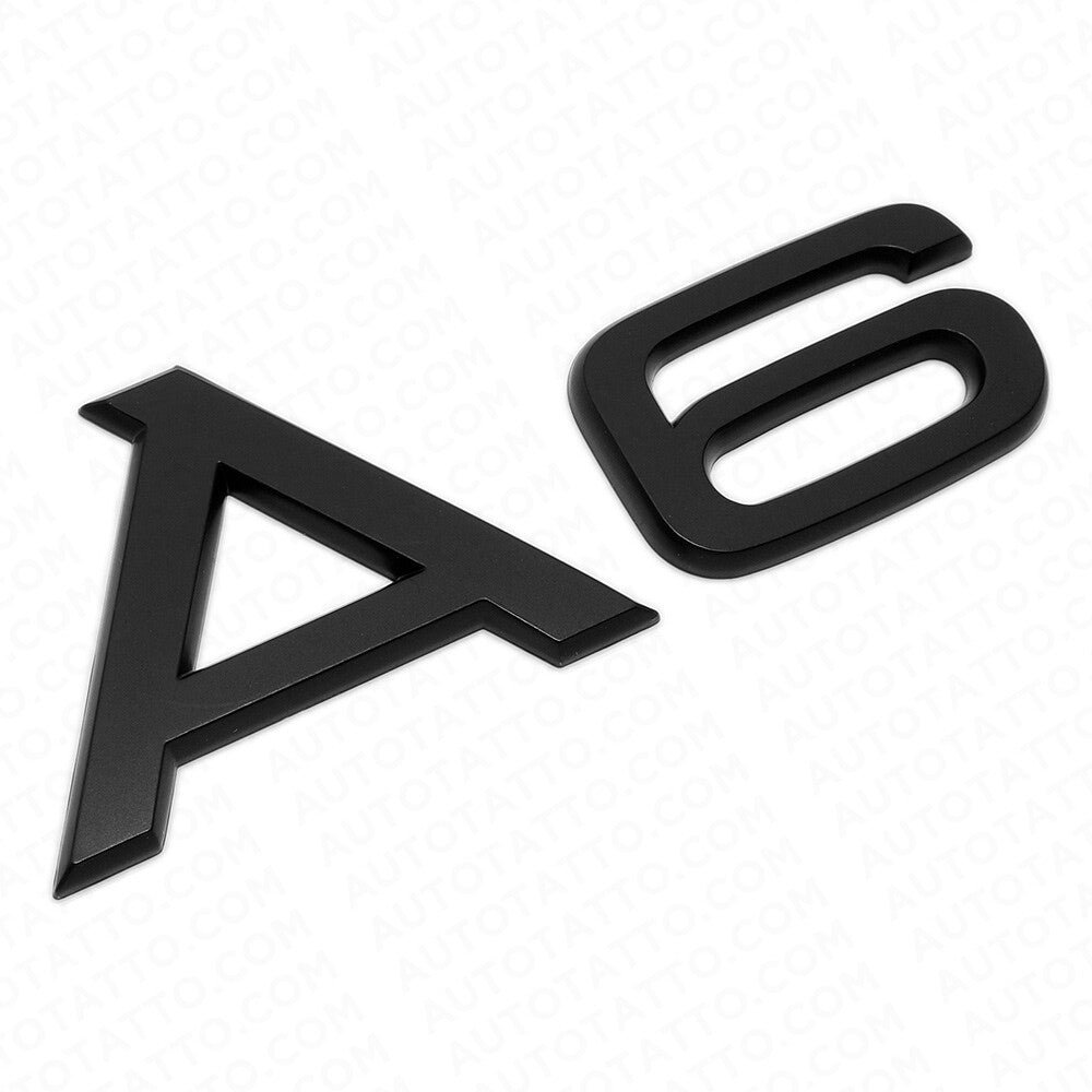 Audi A6 Matte Black Rear Letter Tail Badge Trunk Emblem Badge Logo Sport Sline