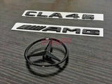 Gloss Black CLA45 AMG and Rear Star replacement PACKAGE Badge Sticker C117 CLA