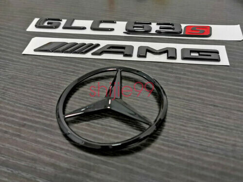 Black GLC63S AMG and Rear Star replacement PACKAGE Decal Badge Sticker X253 ONLY