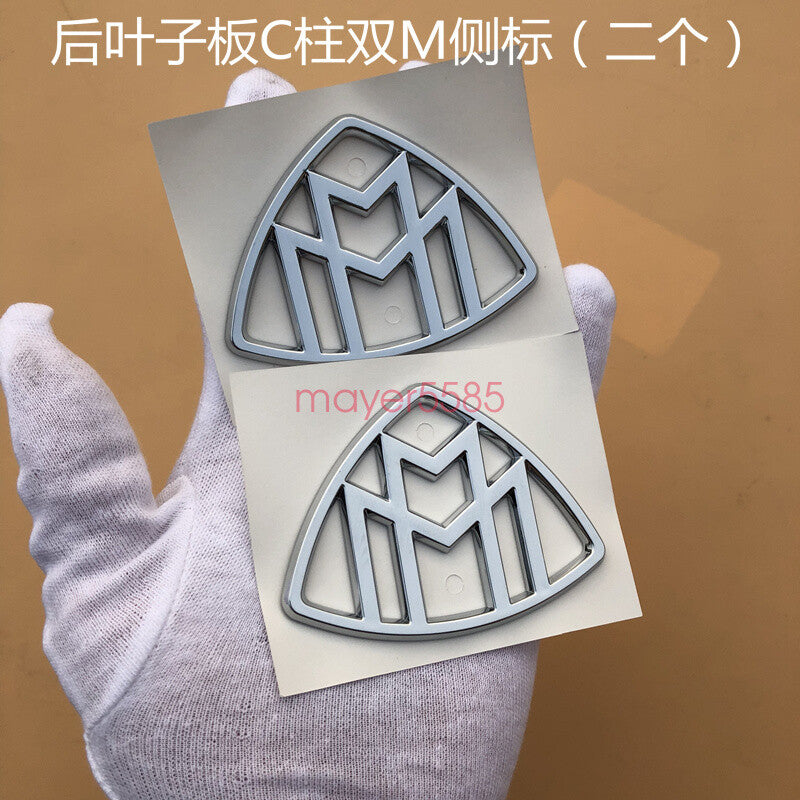 Chrome ABS " S680 + MAYBACH + V12 "  Emblem Auto Front Badge for Mercedes-Benz S