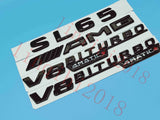 Gloss Black Flat SL65 AMG V8 BITURBO Trunk Embl Badge Sticker for Mercedes Benz