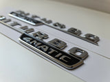 Pair of Biturbo 4matic side badge emblem silver chrome for Mercedes amg