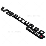 2x 17+ V8 BITURBO 4MATIC Plus + AMG Logo Fender Side Marker Emblem Badge Black