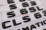 Black CLS 63 + S AMG + V8 BITURBO Trunk Emblem Badge Sticker for Mercedes Benz