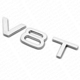 2x Audi OEM Chrome V8T Side Fender Marker Letter Nameplate Emblem Badge Sport