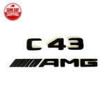C43+COUPE AMG BITURBO 4MATIC Rear Emblem Gloss Black Badge Set for Mercedes C205